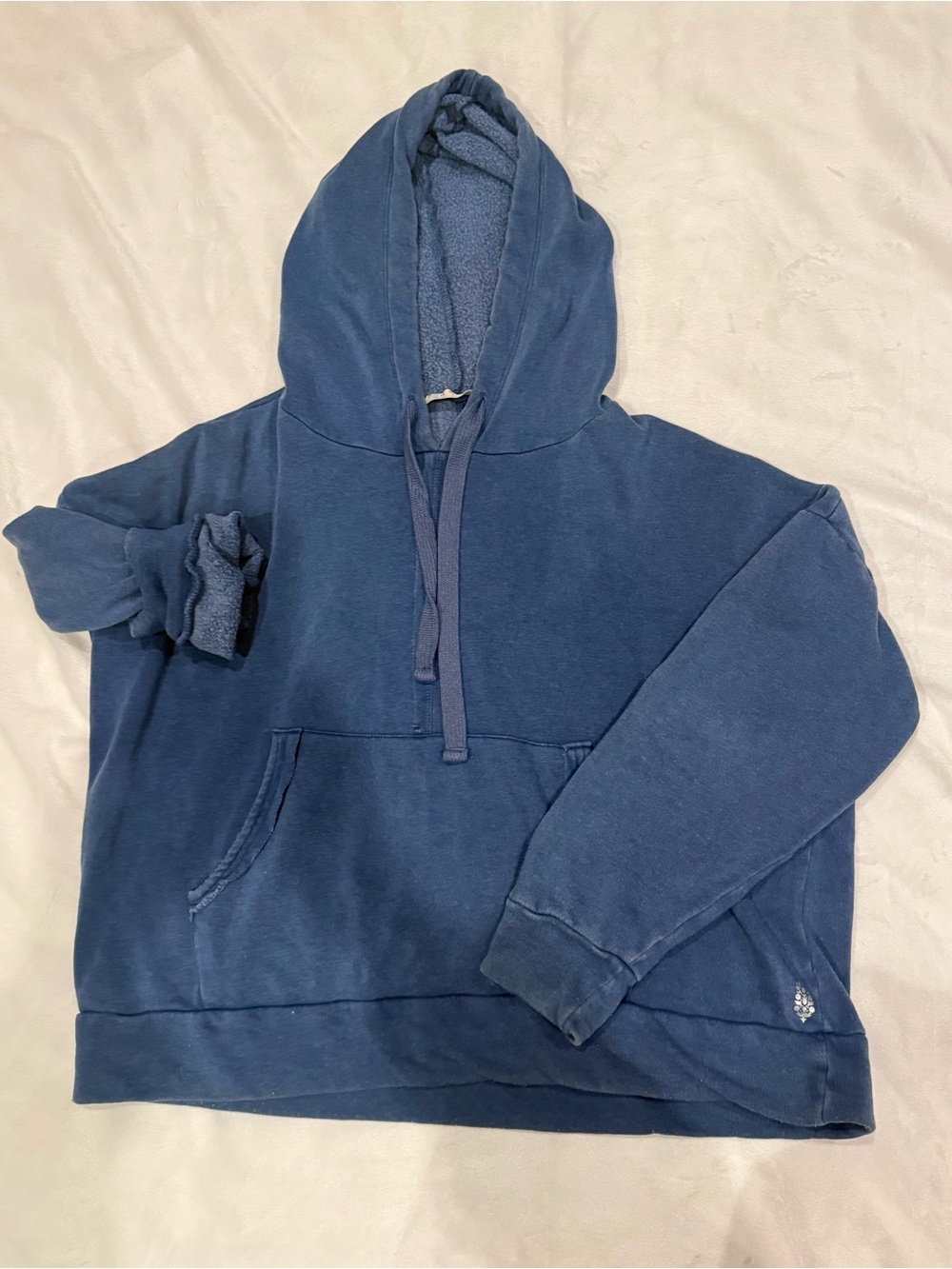 Free People Vintage Wash Indigo Blue Hoodie